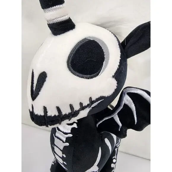 VampireFreaks Unibones 12" Plush Black & White Skeleton Unicorn Goth - Picture 2 of 7